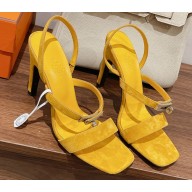Hermes Heel 9.5cm Glamour Sandals in suede goatskin Yellow 2023