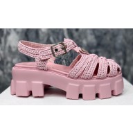 Prada Monolith raffia sandals Pink 2023