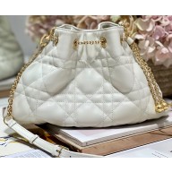 Dior Medium Ammi Bag in Supple Macrocannage Lambskin White 2023