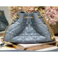 Dior Medium Ammi Bag in Supple Macrocannage Lambskin Blue 2023