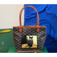 Goyard Hulot Print Anjou Reversible Mini Tote Bag Brown