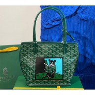 Goyard Hulot Print Anjou Reversible Mini Tote Bag Green