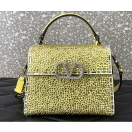 Valentino Mini VSling Bag with Sparkling Crystal Embroidery Yellow 2023