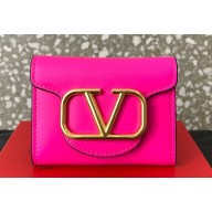 Valentino Small Loco Wallet in Calfskin Fuchsia 2023