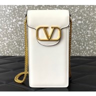 Valentino Loco Phone Case With Chain Bag in calfskin White 2023