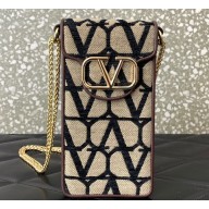 Valentino Loco Phone Case With Chain Bag in Toile Iconographe Black 2023