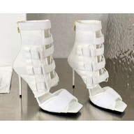 Balmain Heel 9.5cm Uma sandals in Velcro and Mesh White 2023