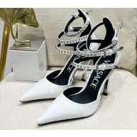 Versace Heel 11cm Spiked Pin-Point Pumps White 2023