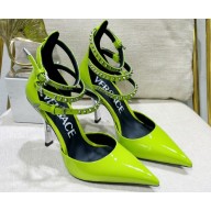 Versace Heel 11cm Spiked Pin-Point Pumps Green 2023