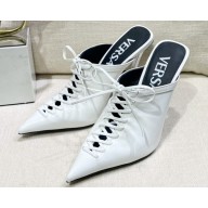 Versace Heel 11cm Pin-Point Mules White 2023