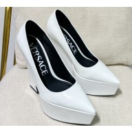 Versace Heel 15cm Platform 6cm Tempest Pumps Leather White 2023