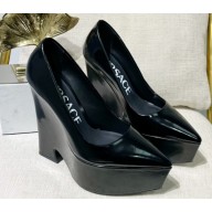 Versace Heel 15cm Platform 6cm Tempest Pumps Leather Black 2023