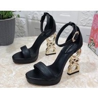 Dolce & Gabbana DG Pop Heel 12cm Platform 1.5cm Leather sandals Black 2023