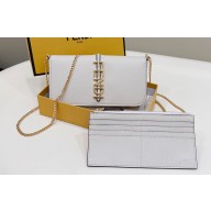 Fendi Fendigraphy Wallet On Chain Bag White 2023