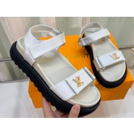 Louis Vuitton Cordoba Flat Comfort Sandals Leather White 2023