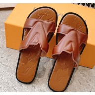 Louis Vuitton LV Oasis Mules Leather Brown 2023