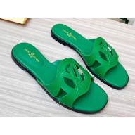 Louis Vuitton leather LV Isola Flat Mules Green 2023