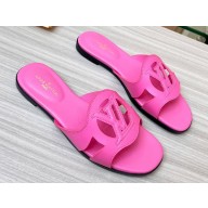 Louis Vuitton leather LV Isola Flat Mules Fuchsia 2023