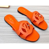 Louis Vuitton leather LV Isola Flat Mules Orange 2023