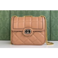 Gucci Deco mini shoulder bag 741457 in quilted Leather Beige 2023