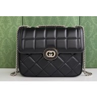 Gucci Deco small shoulder bag 740834 in quilted Leather Black 2023