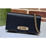 Gucci Chain wallet with Interlocking G python bow 746056 Black 2023