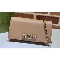 Gucci Chain wallet with Interlocking G python bow 746056 Beige 2023