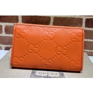 Gucci Leather Jumbo GG pouch Bag 739490 Orange 2023