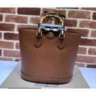 Gucci leather Diana medium tote bag 750394 Brown 2023
