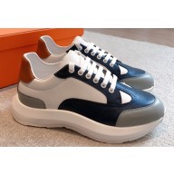 Hermes fabric and calfskin Gramme Men's Sneakers 08 2023