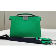 Fendi full-grain leather Peekaboo ISeeU XCross Bag Green 2023