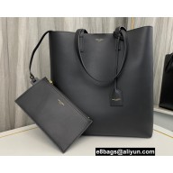 Saint Laurent Shopping n/s bag in supple leather 600306 Black