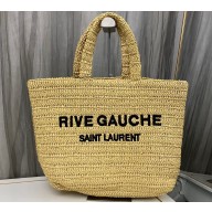 Saint Laurent rive gauche supple tote bag in raffia crochet 688864