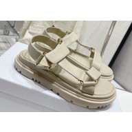 Dior D-Wave Sandals in Lambskin Creamy 2023