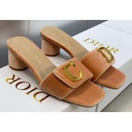 Dior Heel 4.5cm C'est Slides Velvet Nude Pink 2023