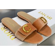 Dior C'est Flat Slides Velvet Nude Pink 2023