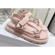 Dior D-Wave Sandals in Lambskin Light Pink 2023