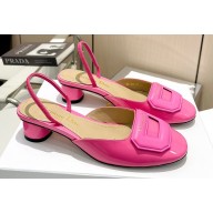 Dior Heel 4.5cm Day Slingback Pumps in Patent Calfskin Fuchsia 2023