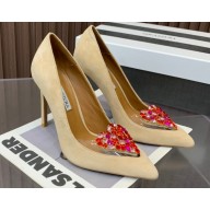 Aquazzura Heel 10.5cm Love Me Pumps Suede Beige 2023