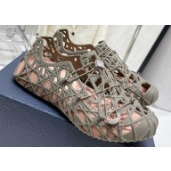 Dior Warp Men's Sandals Khaki Cosmo Rubber with Warped Cannage Motif 2023