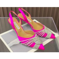 Aquazzura Heel 6.5cm Gatsby Sling Satin Slingback Fuchisa 2023