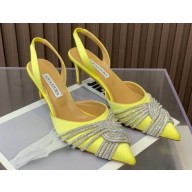 Aquazzura Heel 6.5cm Gatsby Sling Satin Slingback Yellow 2023