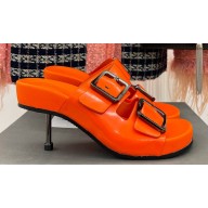 Balenciaga Heel 6cm Mallorca Buckled Leather Sandals Red 2023