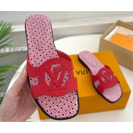 Louis Vuitton LV By The Pool Isola Flat Mules Red 2023