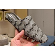 Balenciaga Coated Canvas Cosy BB Mules Gray 2023
