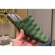 Balenciaga Coated Canvas Cosy BB Mules Green 2023