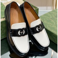 Gucci Interlocking G cut-out loafers 738676 White/Black 2023