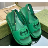 Gucci Interlocking G cut-out sandals 738687 Green 2023