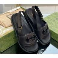 Gucci Interlocking G cut-out sandals 738687 Black 2023