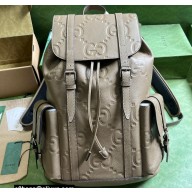 Gucci Leather Jumbo GG backpack Bag 625770 Taupe 2023